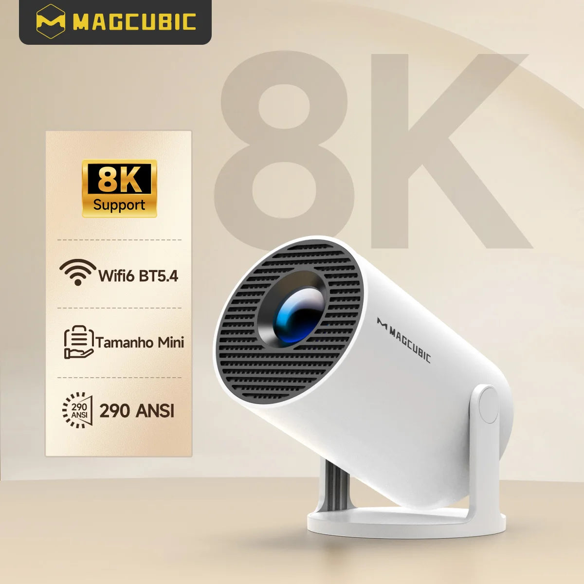 Proyector portátil 1280 × 720P compatible con 8K