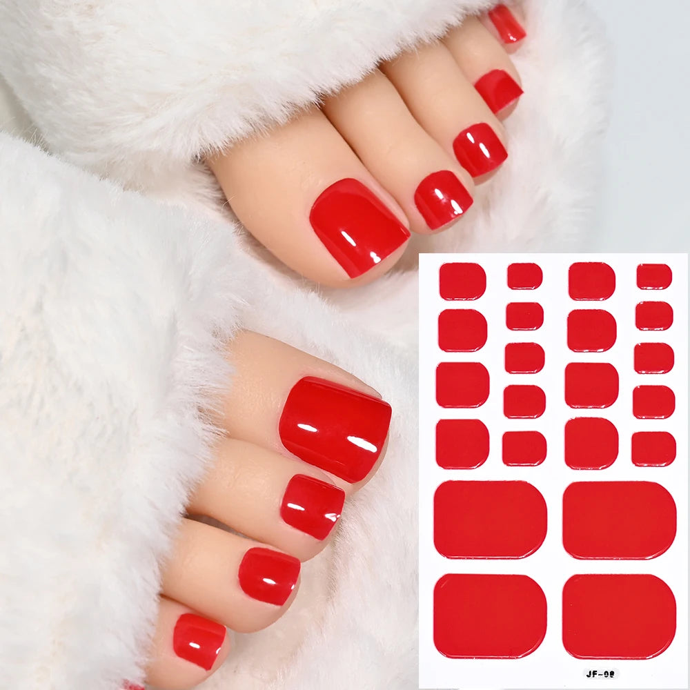 Pegatinas de color sólido para uñas de los pies